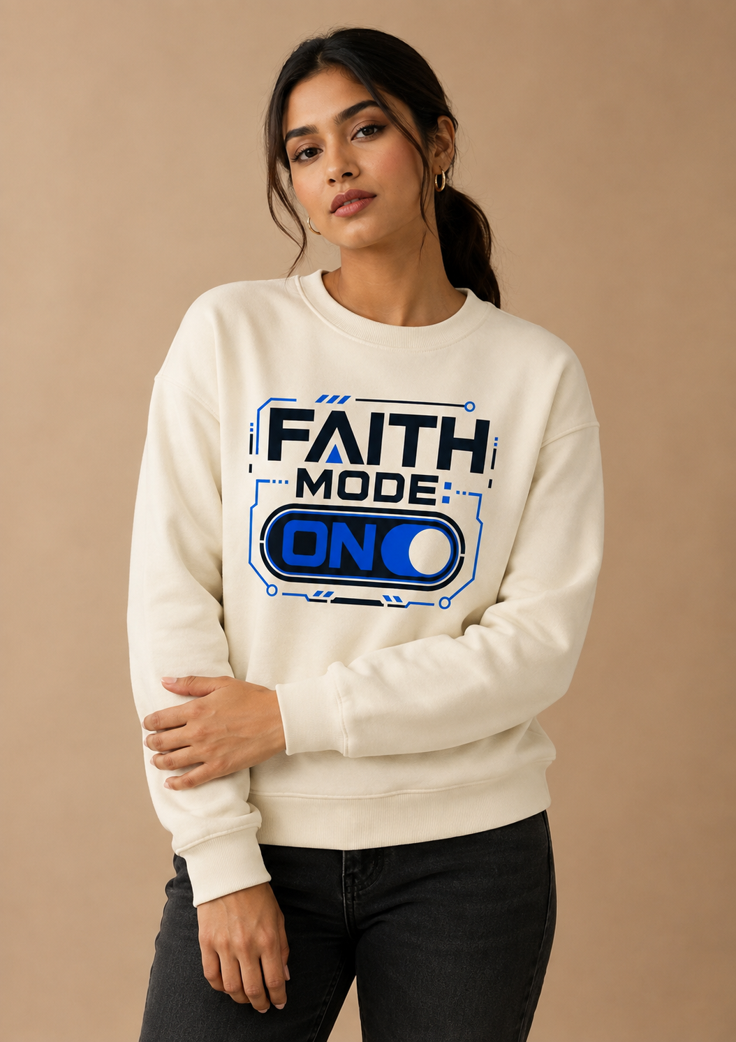 Faith Mode On Crewneck Sweatshirt