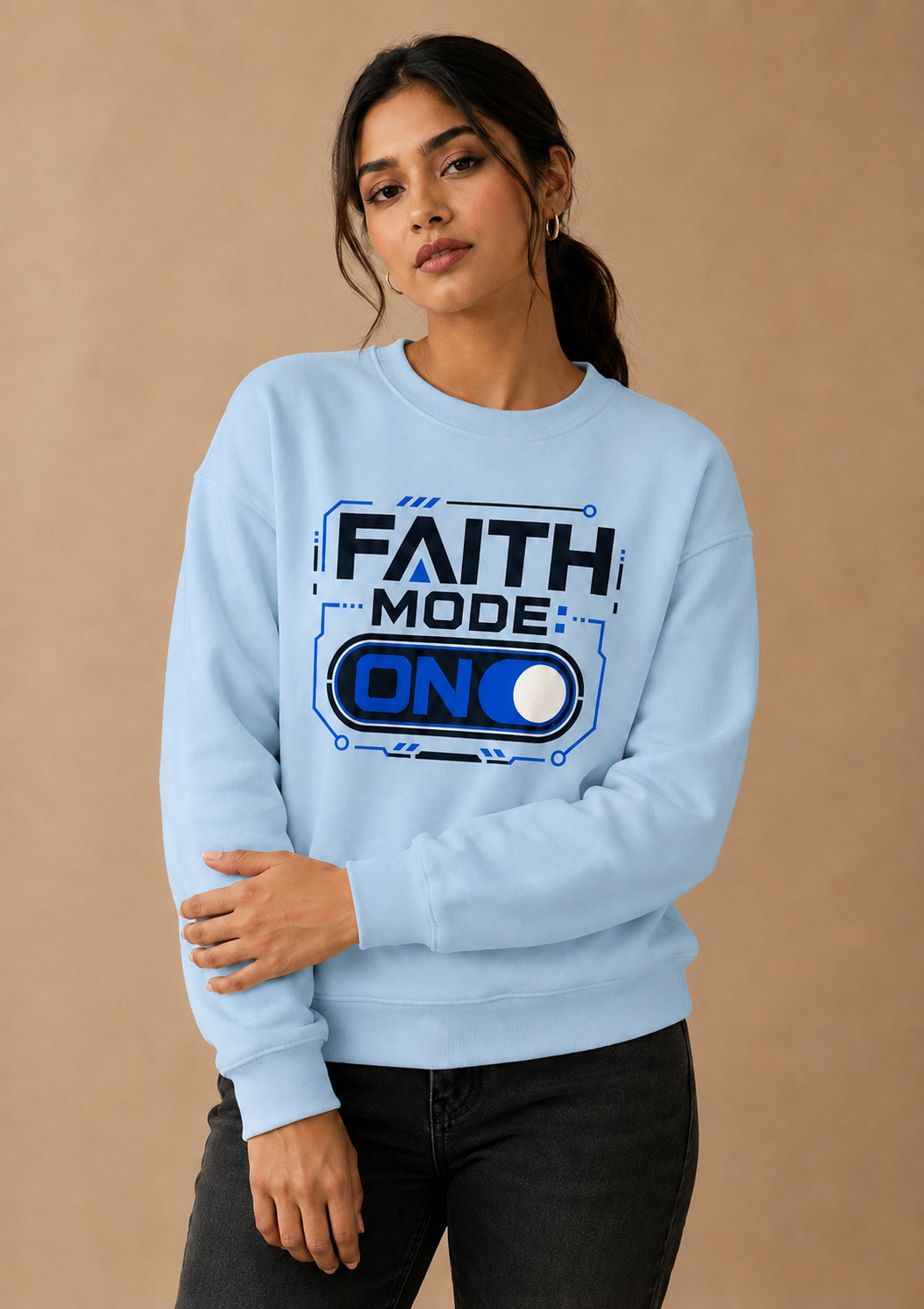 Faith Mode On Crewneck Sweatshirt - Image 5