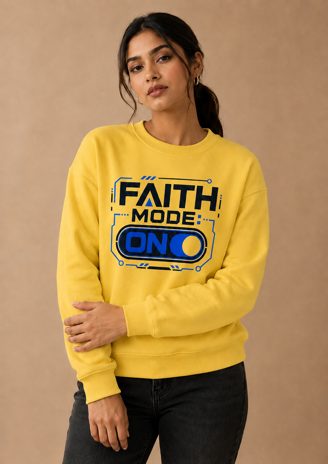 Faith Mode On Crewneck Sweatshirt - Image 2