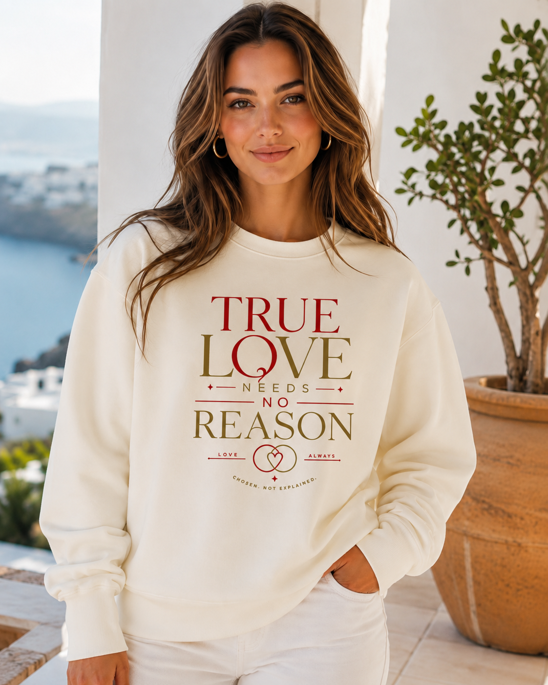 True Love Needs No Reason Crewneck Sweatshirt - Image 4
