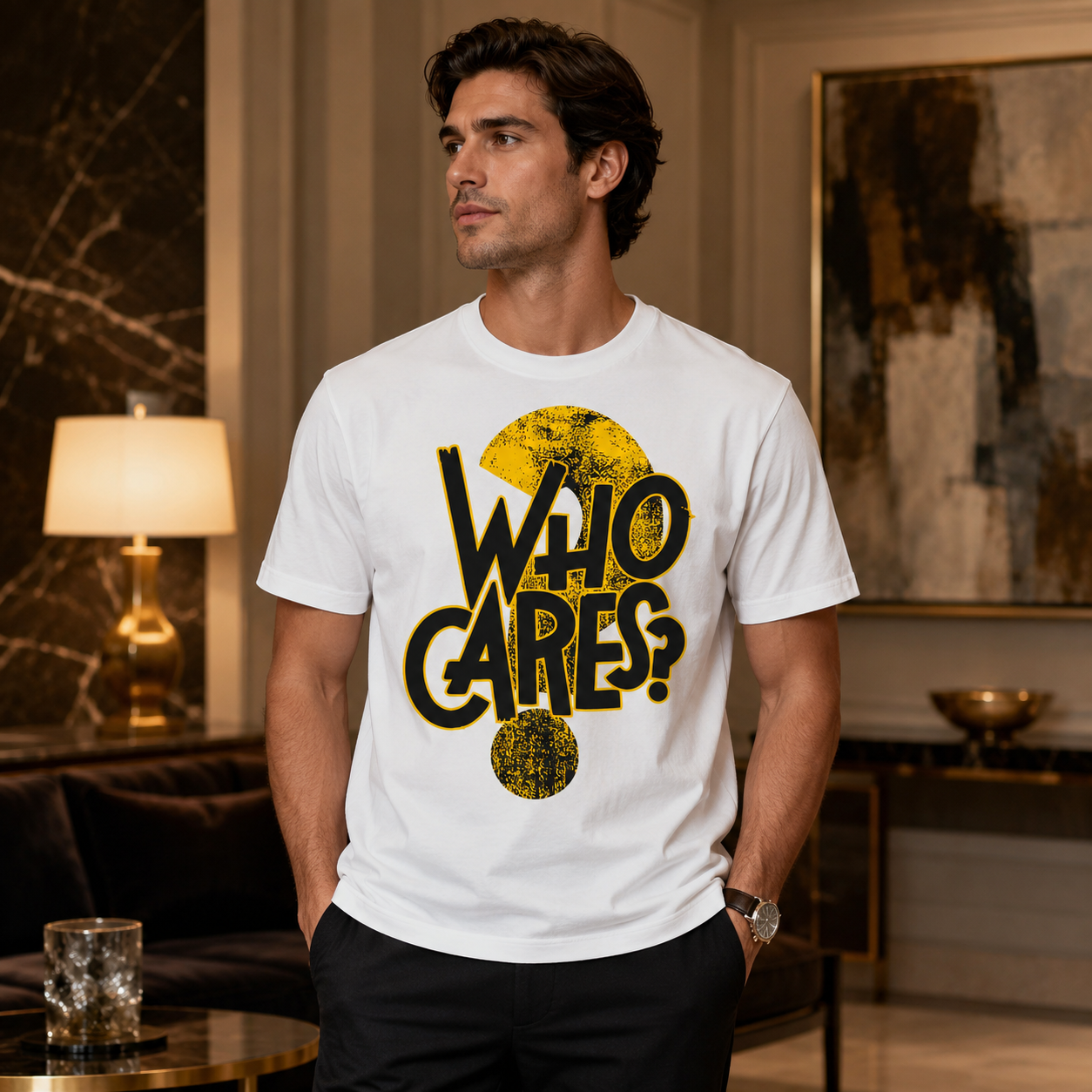 Who Cares? T-Shirt - Image 3