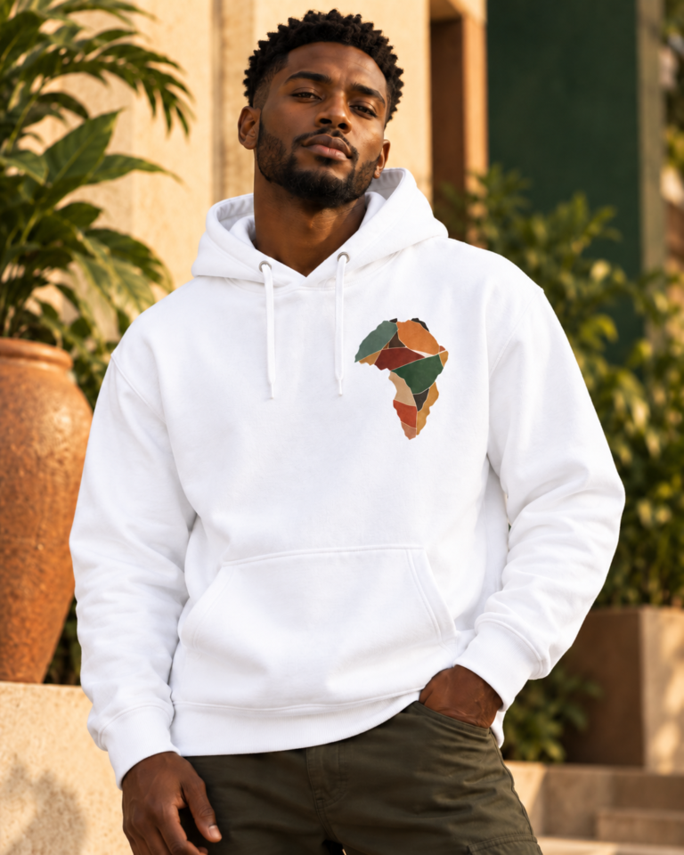 Earthy Mosaic Africa Map Hoodie