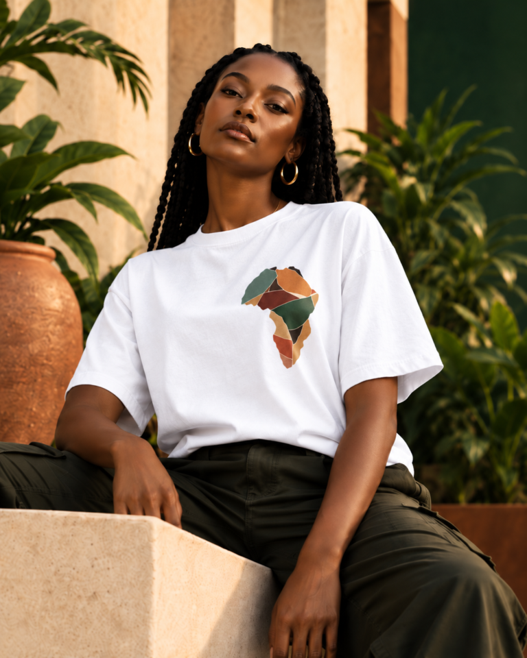 Earthy Mosaic Africa Map T-Shirt