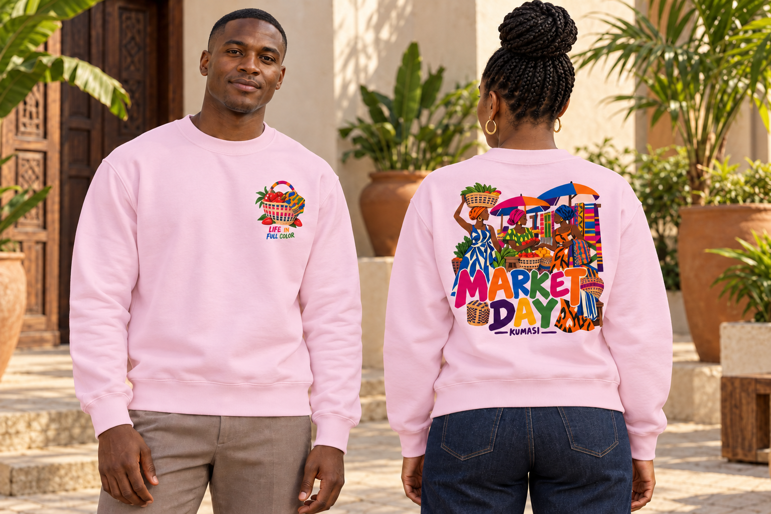 Kumasi Market Day Crewneck Sweatshirt - Image 5