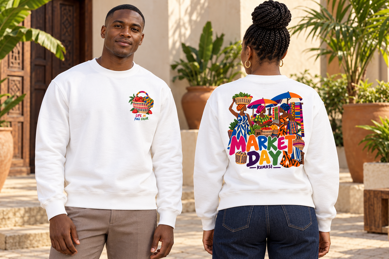 Kumasi Market Day Crewneck Sweatshirt