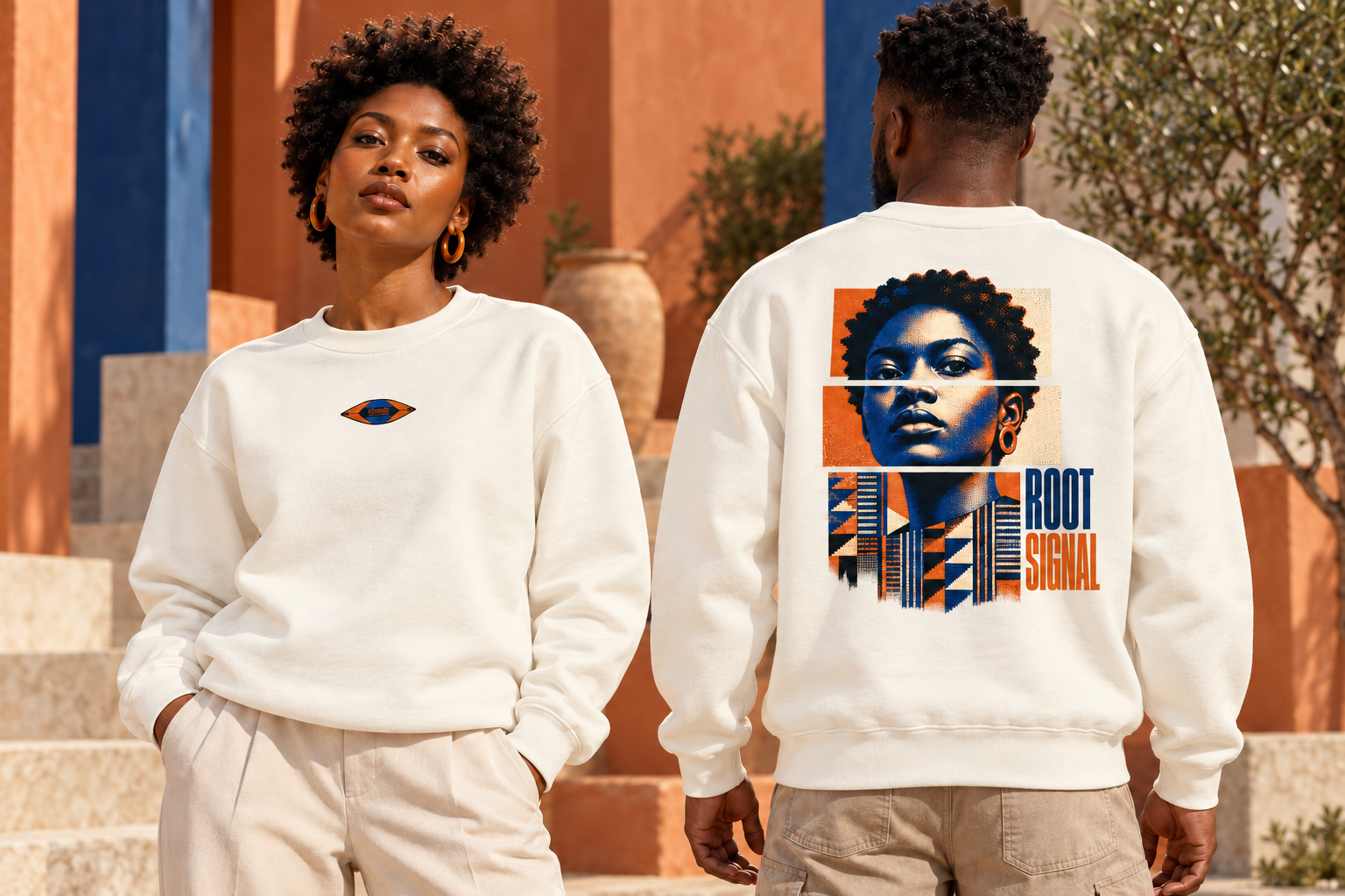 Root Signal Crewneck Sweatshirt — Ivory mockup